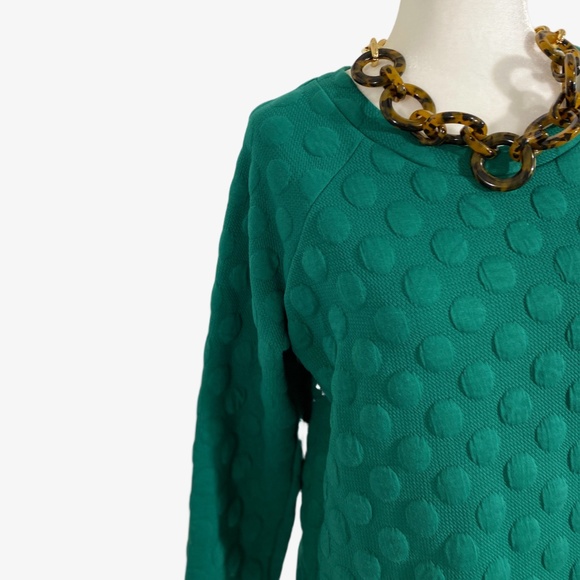 PC Tops - Green Polka Dot Sweater Australian S EUC